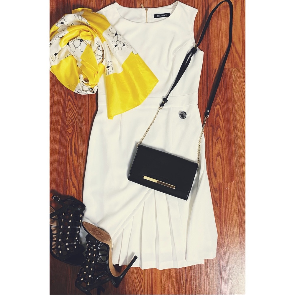 🔥Ellen Tracy Off White Sleeveless Dress Size 4